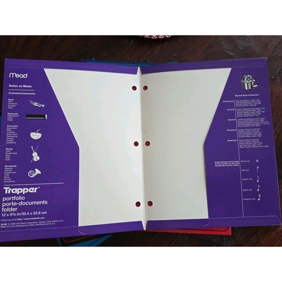 Vtg 6 Pack Mead Trapper Keeper Portfolio 2 Pocket 3 Ring Color Folders 1996 READ - Picture 3 of 16